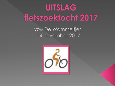 Fietszoektocht 2017 - De rangschikking